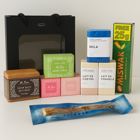 Coffret Senteurs & Soins Traditionnels – Savons d’Alep, Lait & Siwak